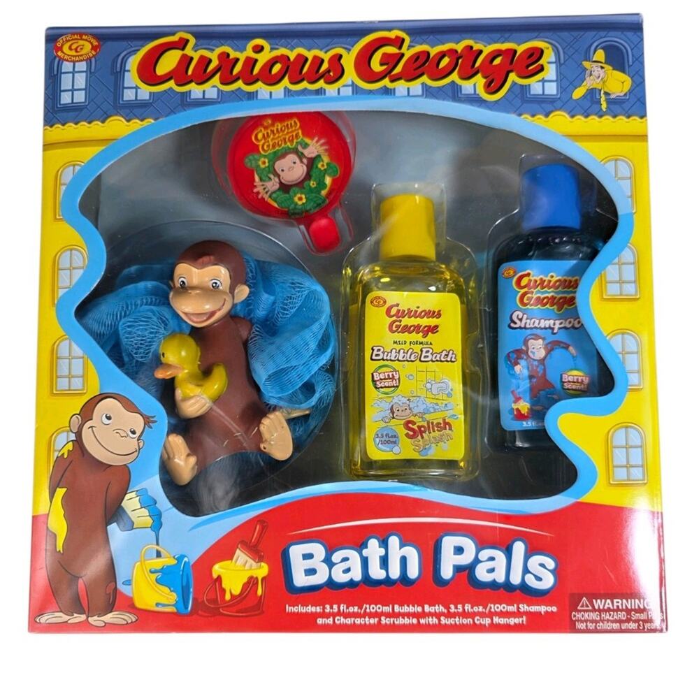 Vintage Curious George “Bath Pals” Set Oldstock